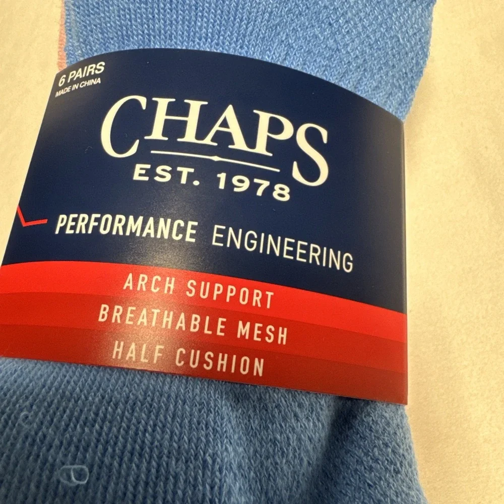Chaps Men's Multi Colored Ankle Socks 6 Pk New